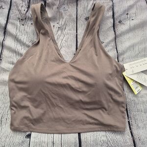 All In Motion Flex V-Neck Crop Bra Dark Brown XXL